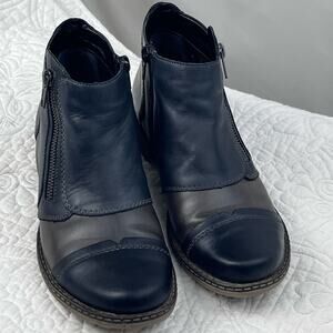 Remonte Women's Size 6 Black Flannel Lined Zip Ankle Winter Boot Bootie